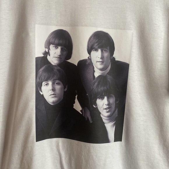 Vintage 1990s Men's White The Beatles For Sale Portrait T-Shirt Size Large - Picture 3 of 3